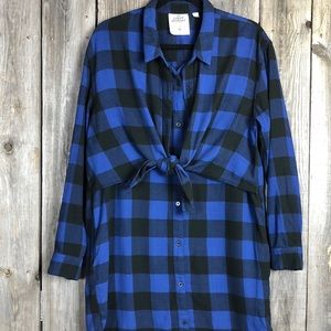 Cheap Monday | Flannel Dress Blue Plaid Check